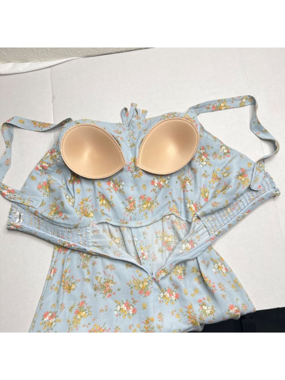 Reformation Eddie Dress in Grazia Blue Floral Midi Sundress bows 4 - Picture 11 of 13